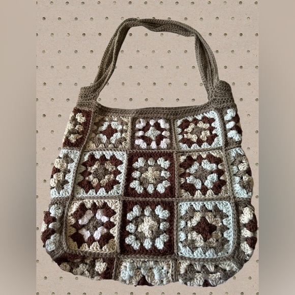Handmade Crocheted Granny Square Tote - Picture 5 of 5